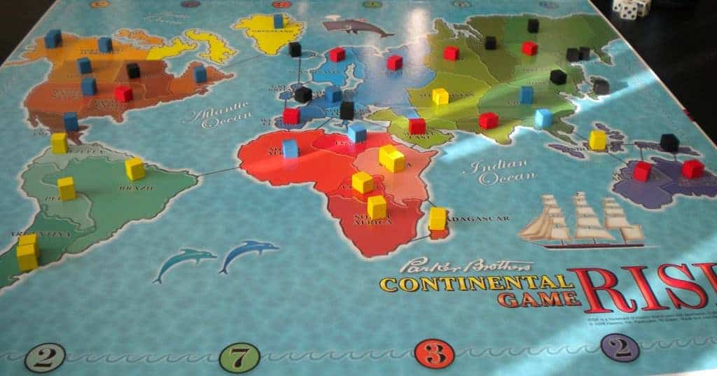 game of risk with wooden game pieces is one of the oldest games still being printed
